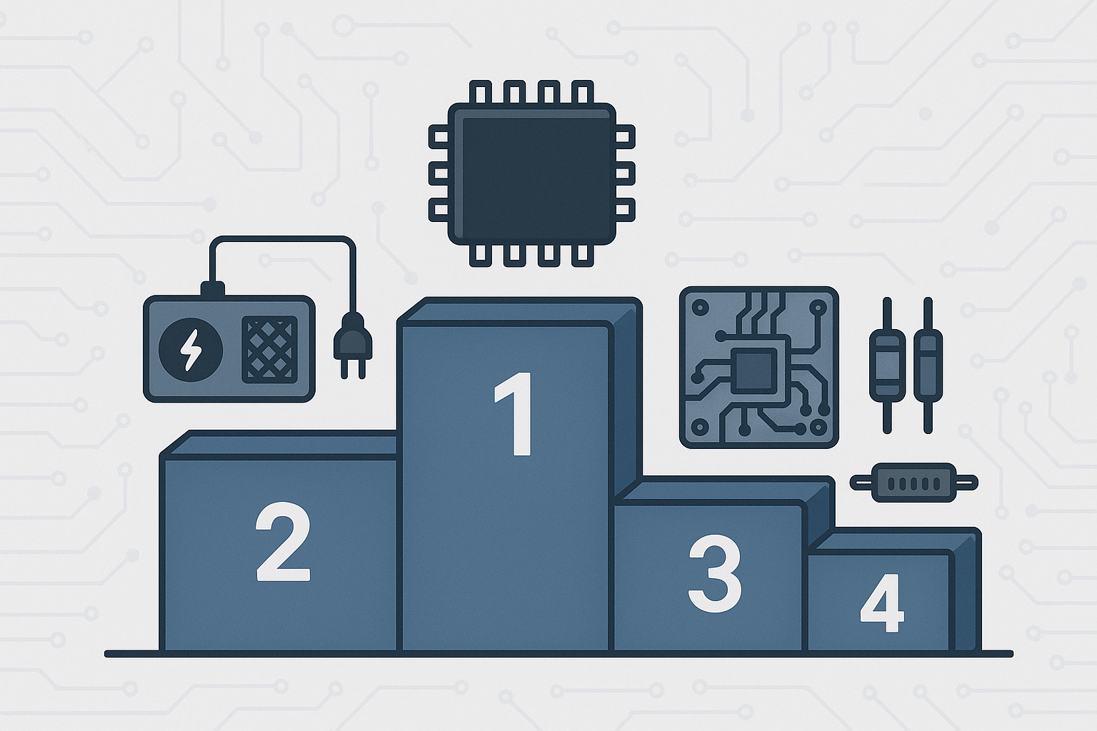 Analysis: Ranked List of Most Purchased to Least Purchased Electronic Components 
